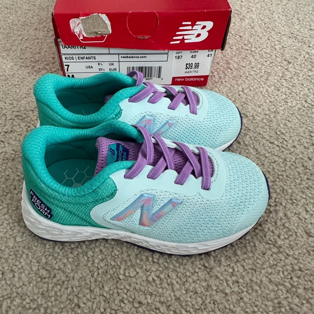 New Balance Kids' Sneakers - Teal and Lavender
